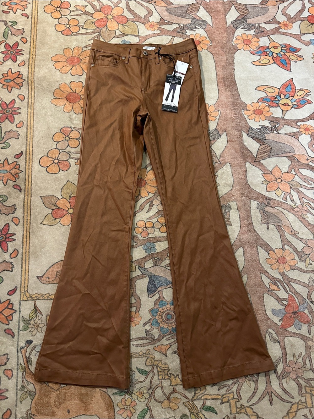 sofia by sofia vergara Caramel Brown Flare Jeans
